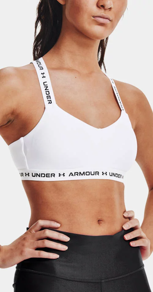 Бял спортен сутиен за жени Under Armour