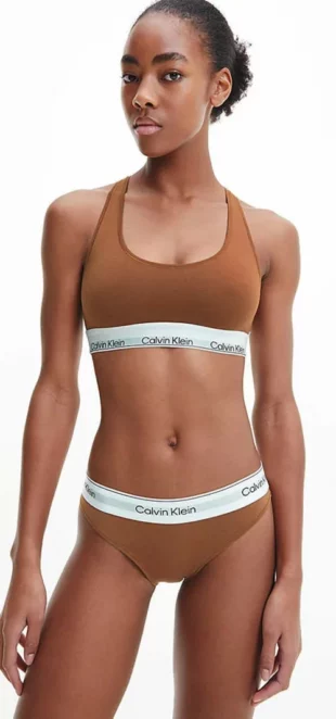 Евтин кафяв спортен сутиен Calvin Klein Underwear
